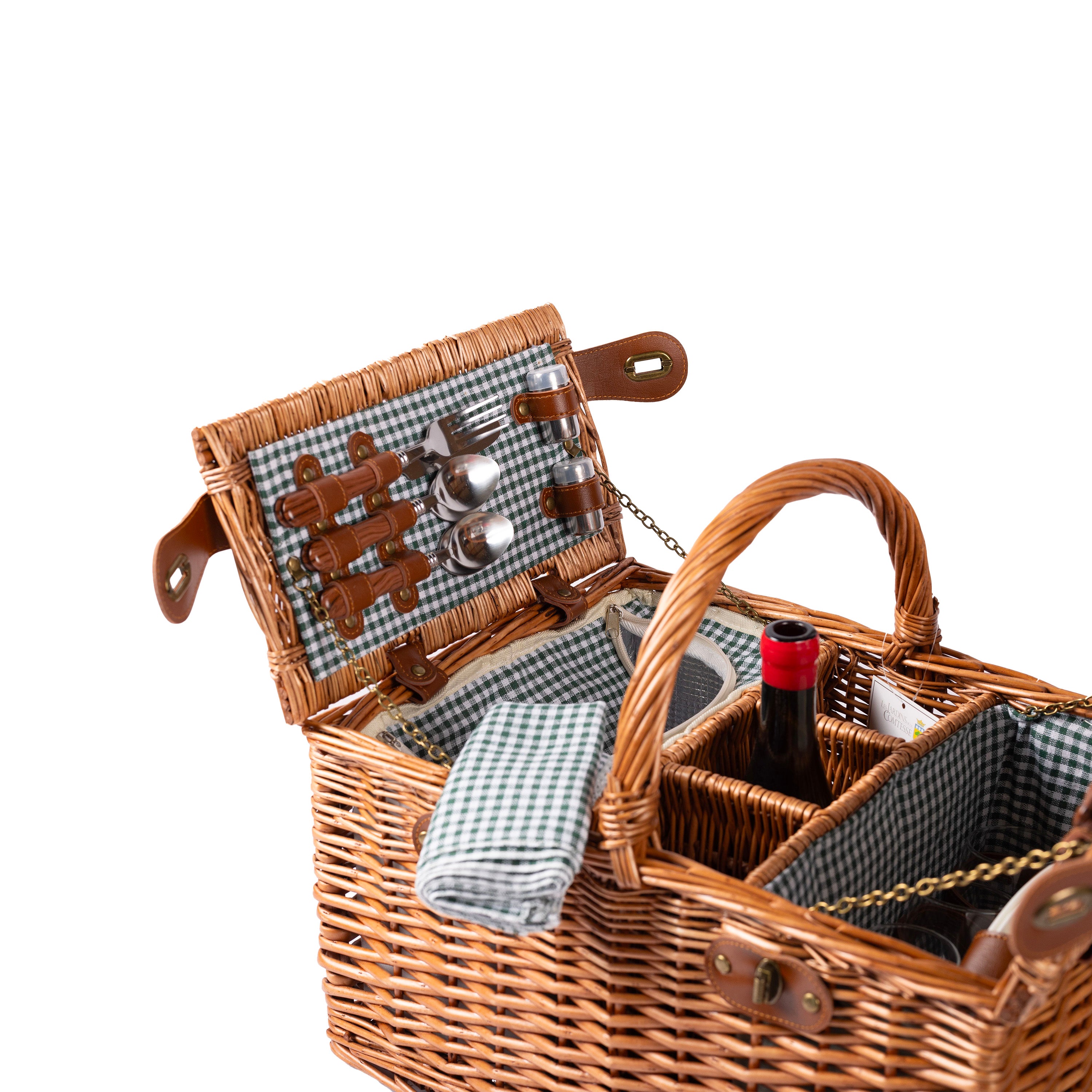 Panier pique-nique Vichy vert