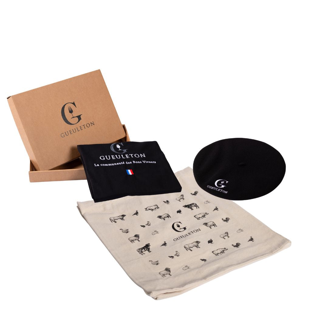 Pack L'Essentiel du Bon Vivant | Tablier, Béret & Tote Bag Gueuleton