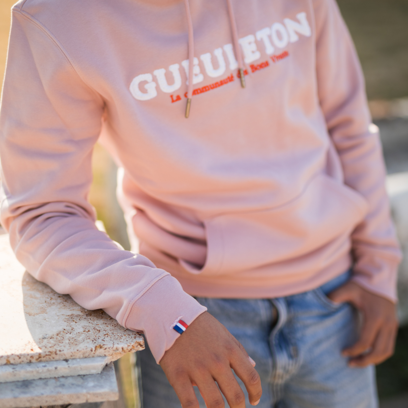 Sweat Gueuleton à capuche - Petal Rose