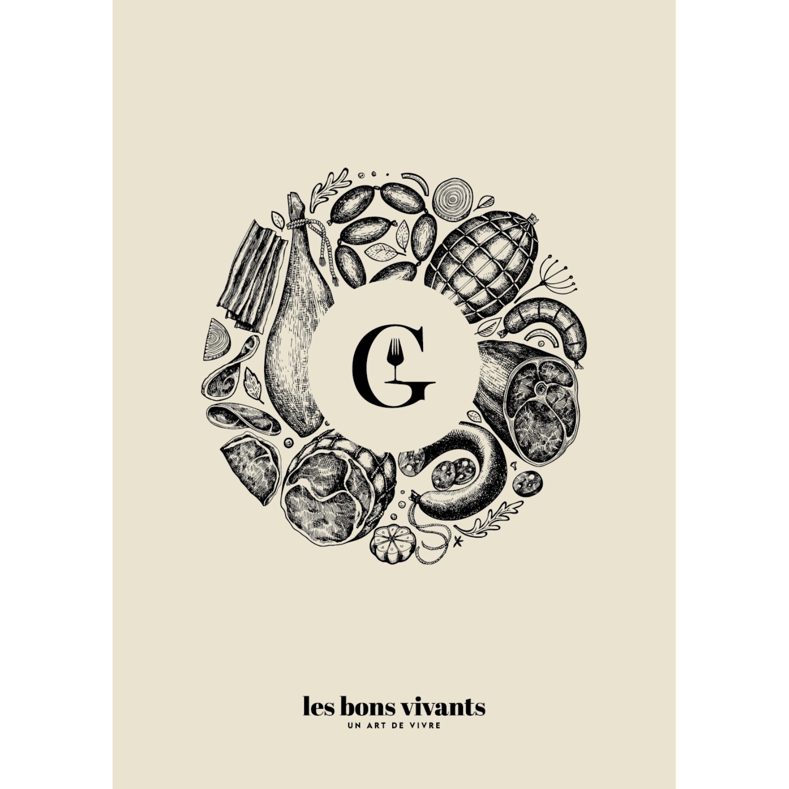 Poster Gueuleton - Un art de vivre - Bons vivants - 50x70 cm