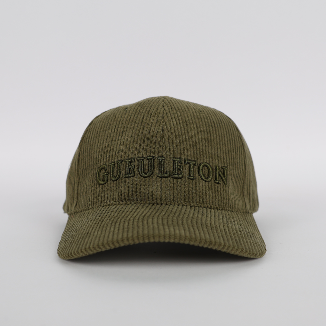 Casquette Gueuleton en Velours Côtelé Vert Kaki