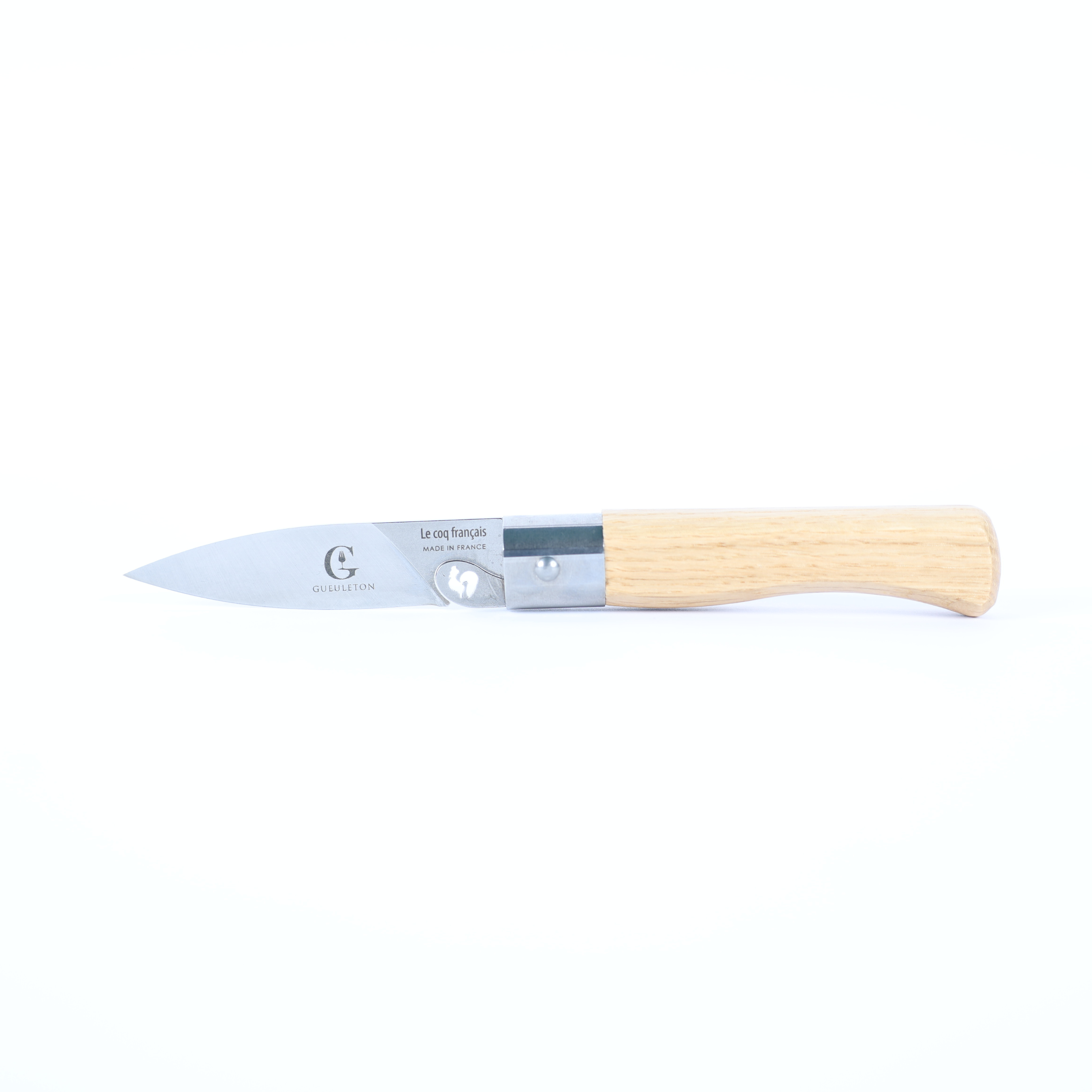 Couteau pliant Gueuleton – Chêne & acier Z40C13, fabrication Thiers