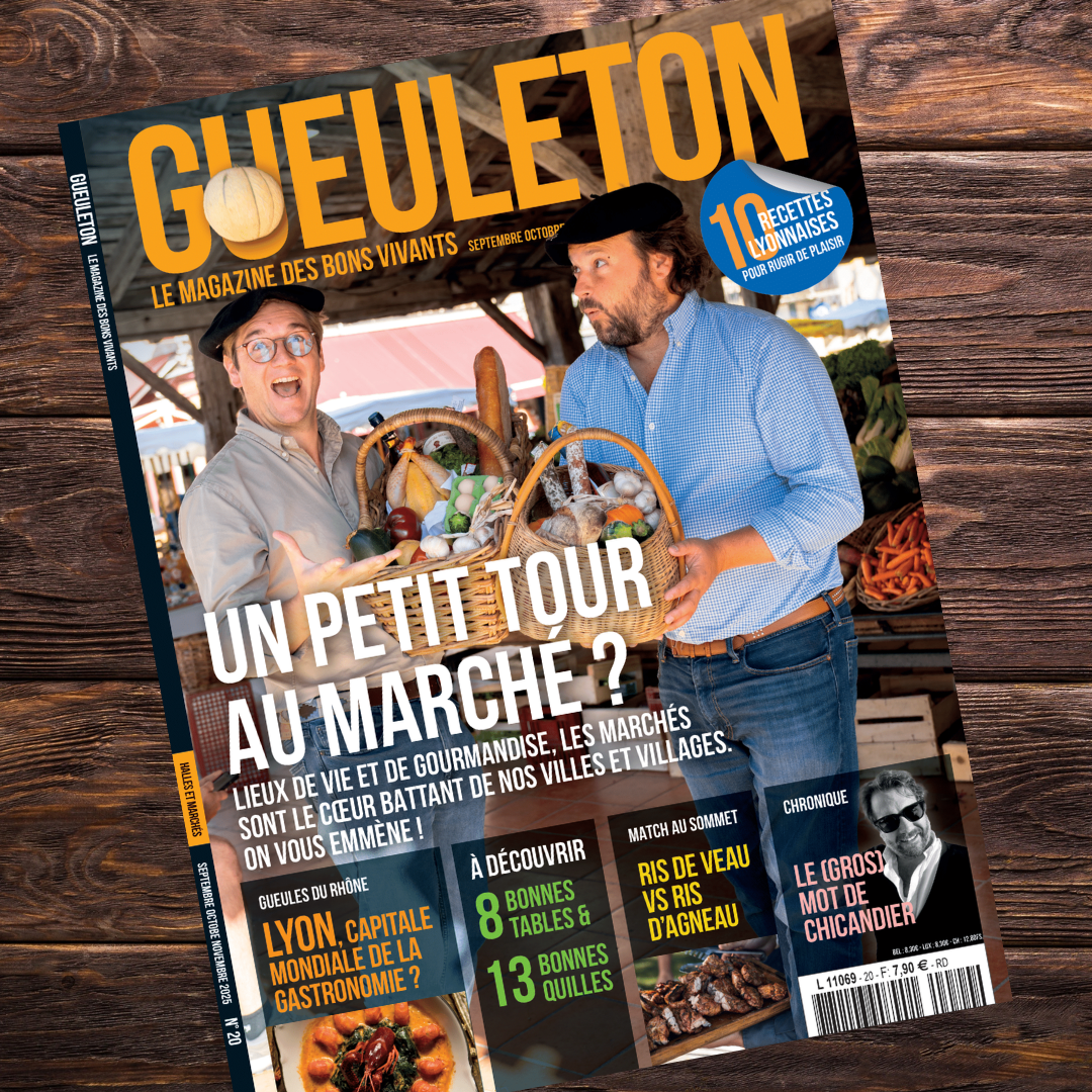 Couverture Magazine Gueuleton n°20 - Un Petit Tour au Marché, 10 recettes Lyonnaises - Gueuleton