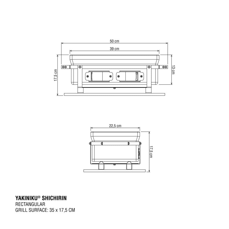 Gril YAKINIKU® Shichirin MEDIUM – Barbecue japonais rectangulaire 2 à 6 personnes