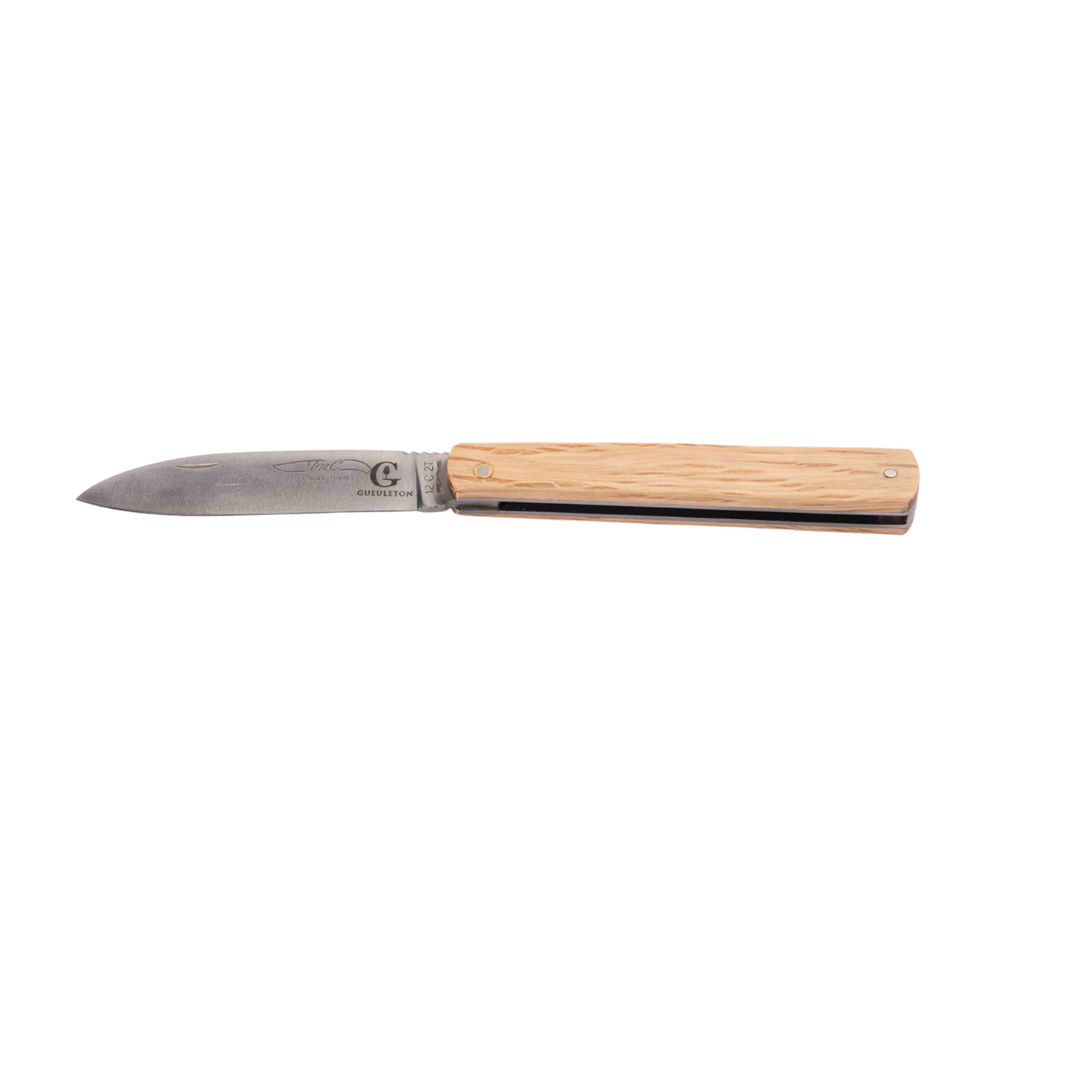 Couteau pliant Gueuleton TMC Herval – Acier 12C27 & manche en chêne vert