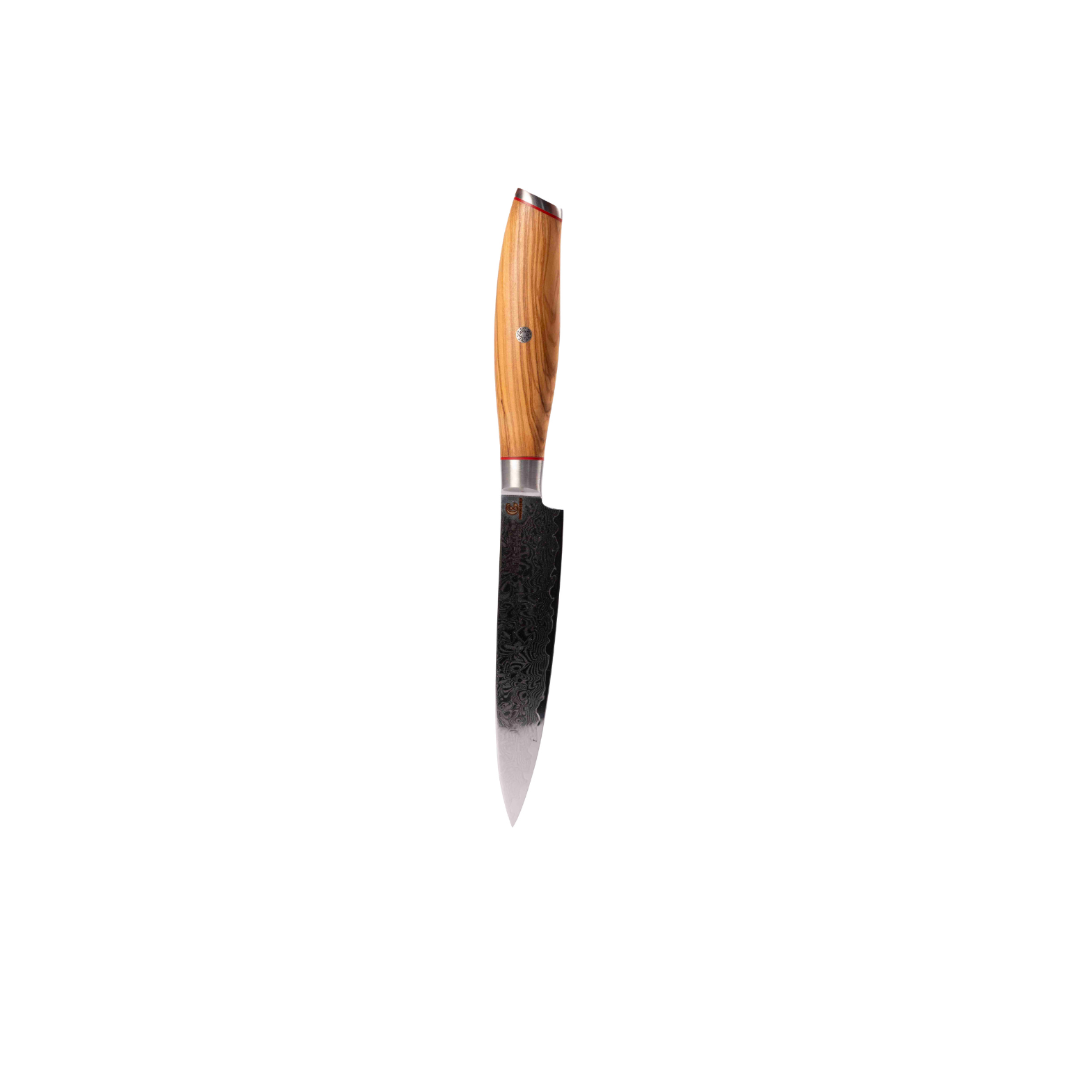Couteau Universel Wusaki Fujiko 10Cr – Lame damassée 13 cm, bois d’olivier