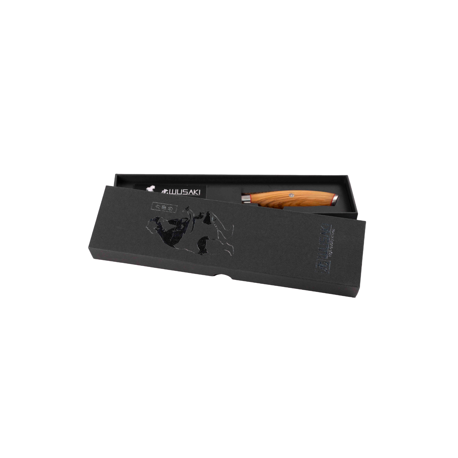 Couteau Universel Wusaki Fujiko 10Cr – Lame damassée 13 cm, bois d’olivier