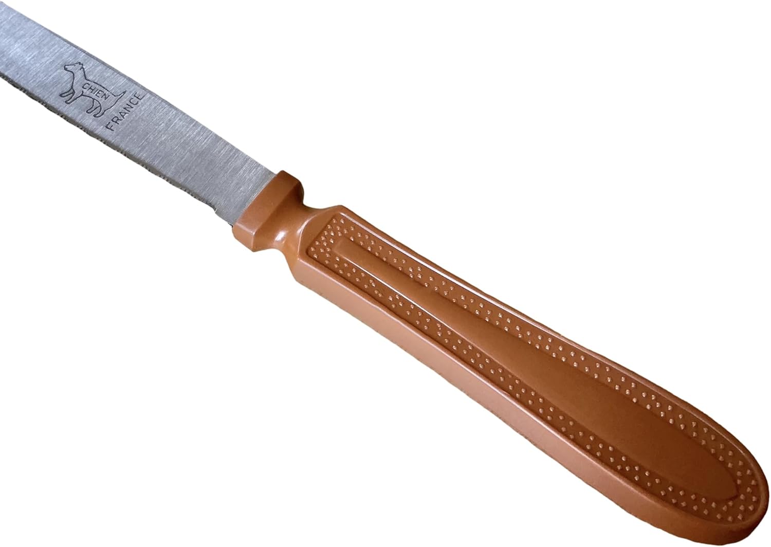 Couteau CHIEN® – Manche Caramel | Lame micro-dentée Z40C13 – Fabriqué à Thiers
