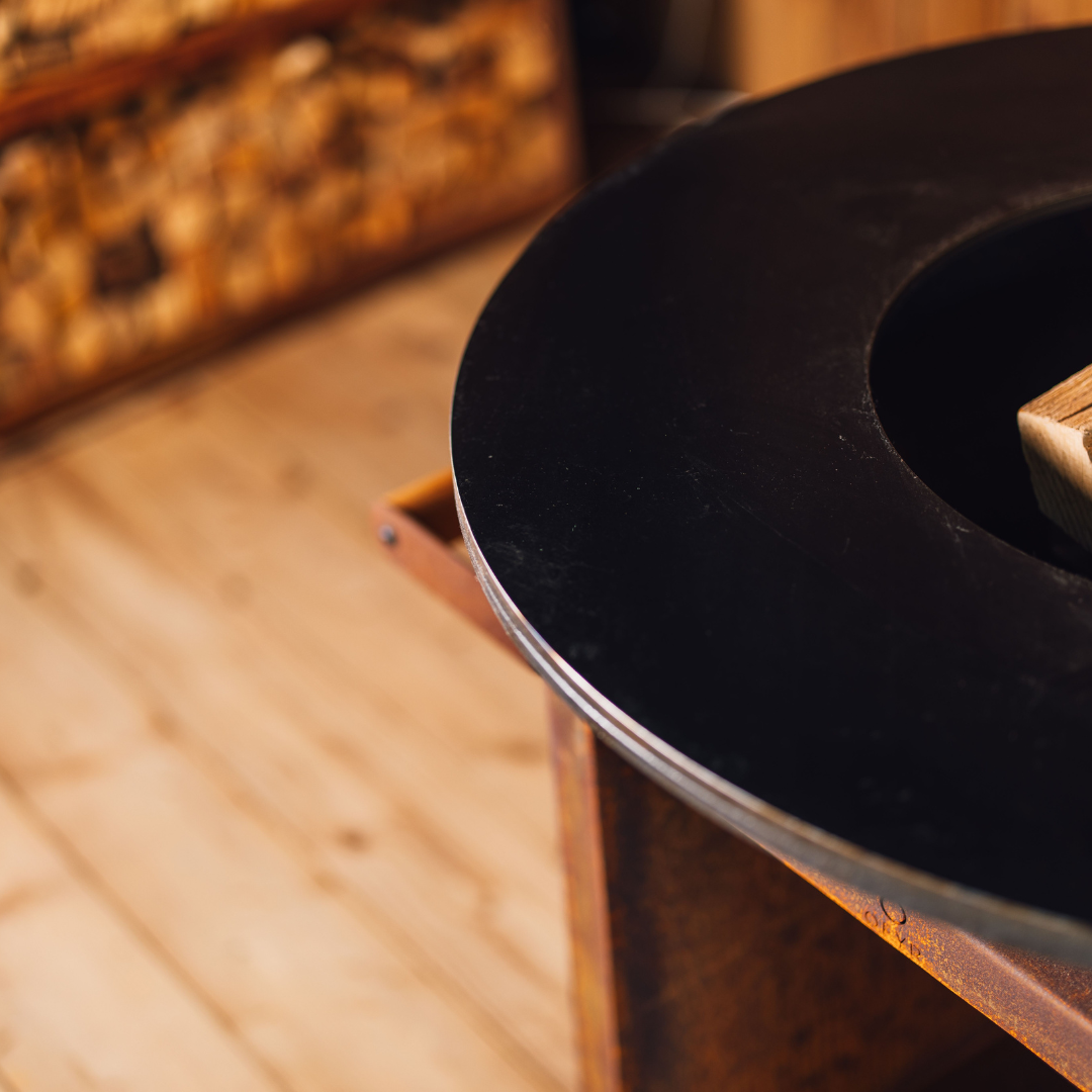 Braséro Classic Storage Corten 100 PRO – Braséro extérieur Gueuleton sur roulettes