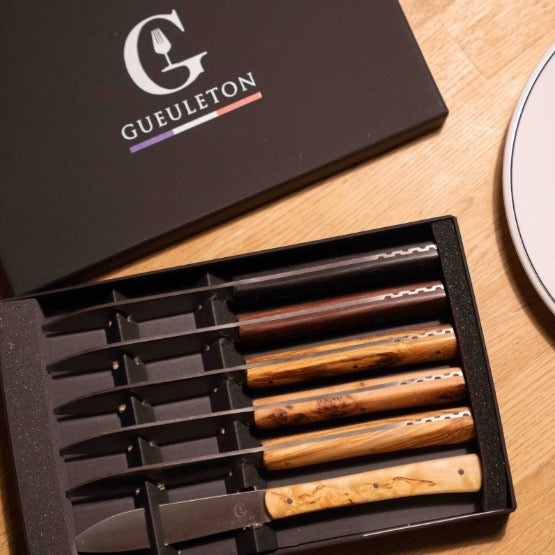 Coffret de 6 couteaux de table en bois Gueuleton