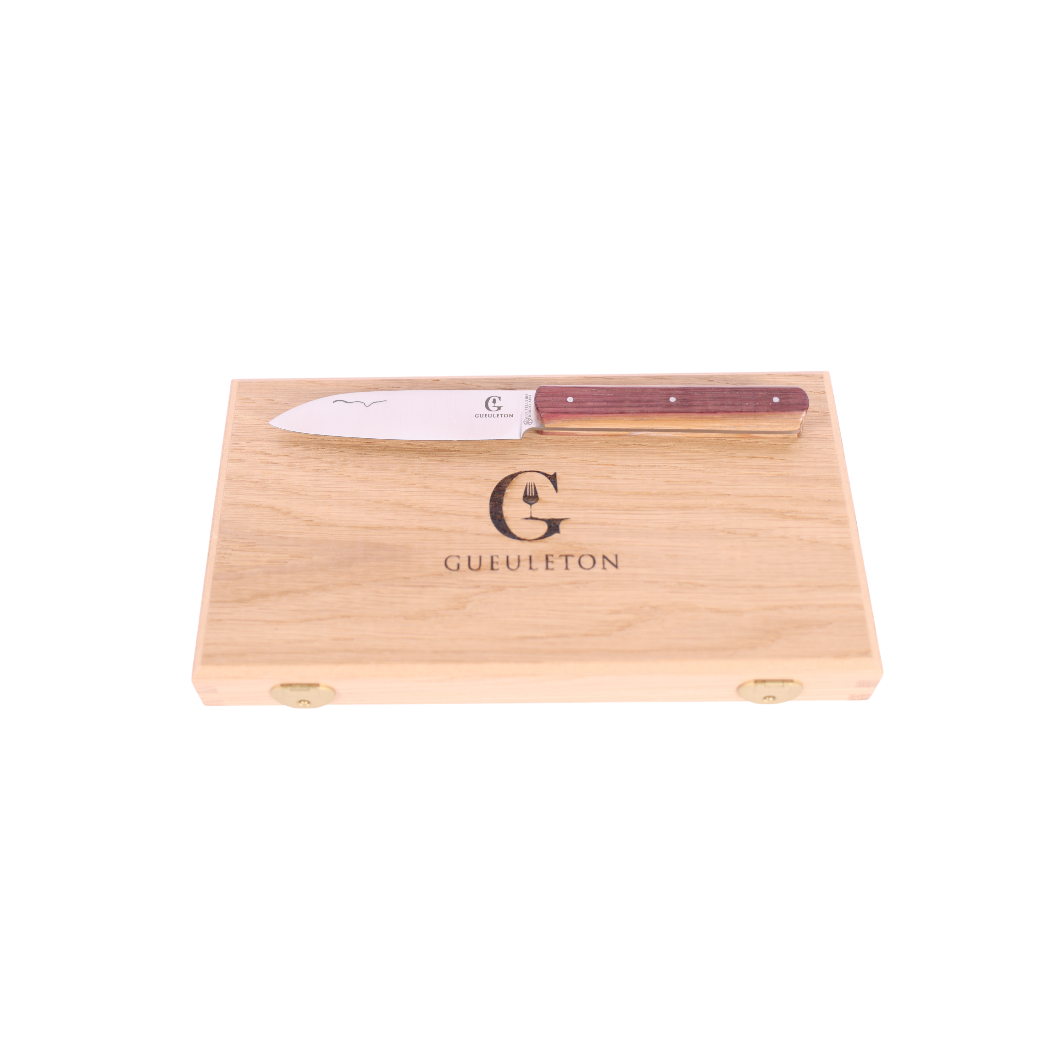 Couteau de table Le Garonnais manche bois barrique vin Château Branaire Ducru lame acier MA5 coffret chêne