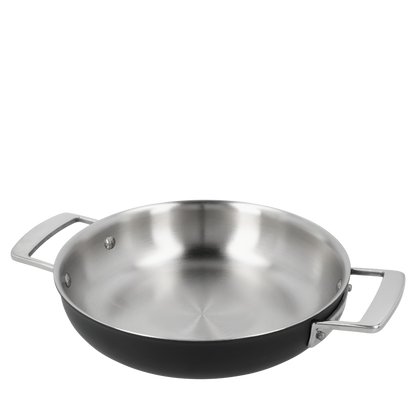 Demeyere Black 5 Poêle multifonction de 24 cm, en acier inoxydable avec revêtement noir, pour une cuisson homogène et polyvalente.