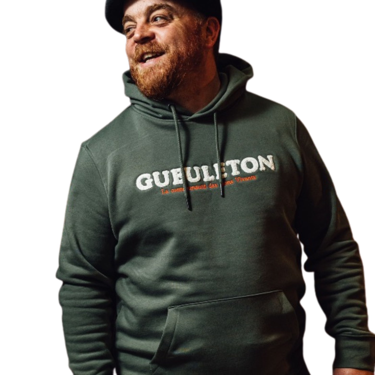 Sweat à capuche Gueuleton Vert Kaki