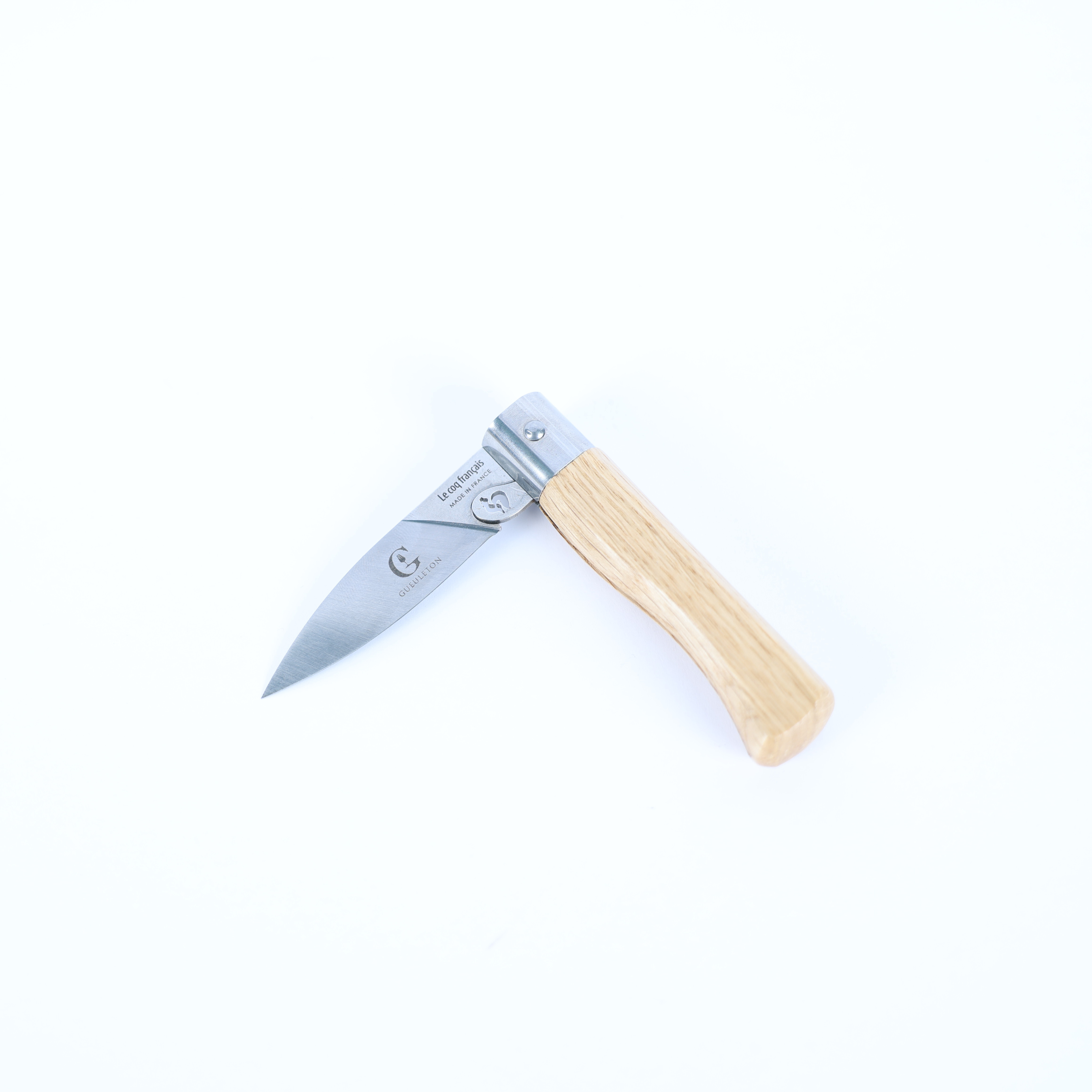 Couteau pliant Gueuleton – Chêne & acier Z40C13, fabrication Thiers