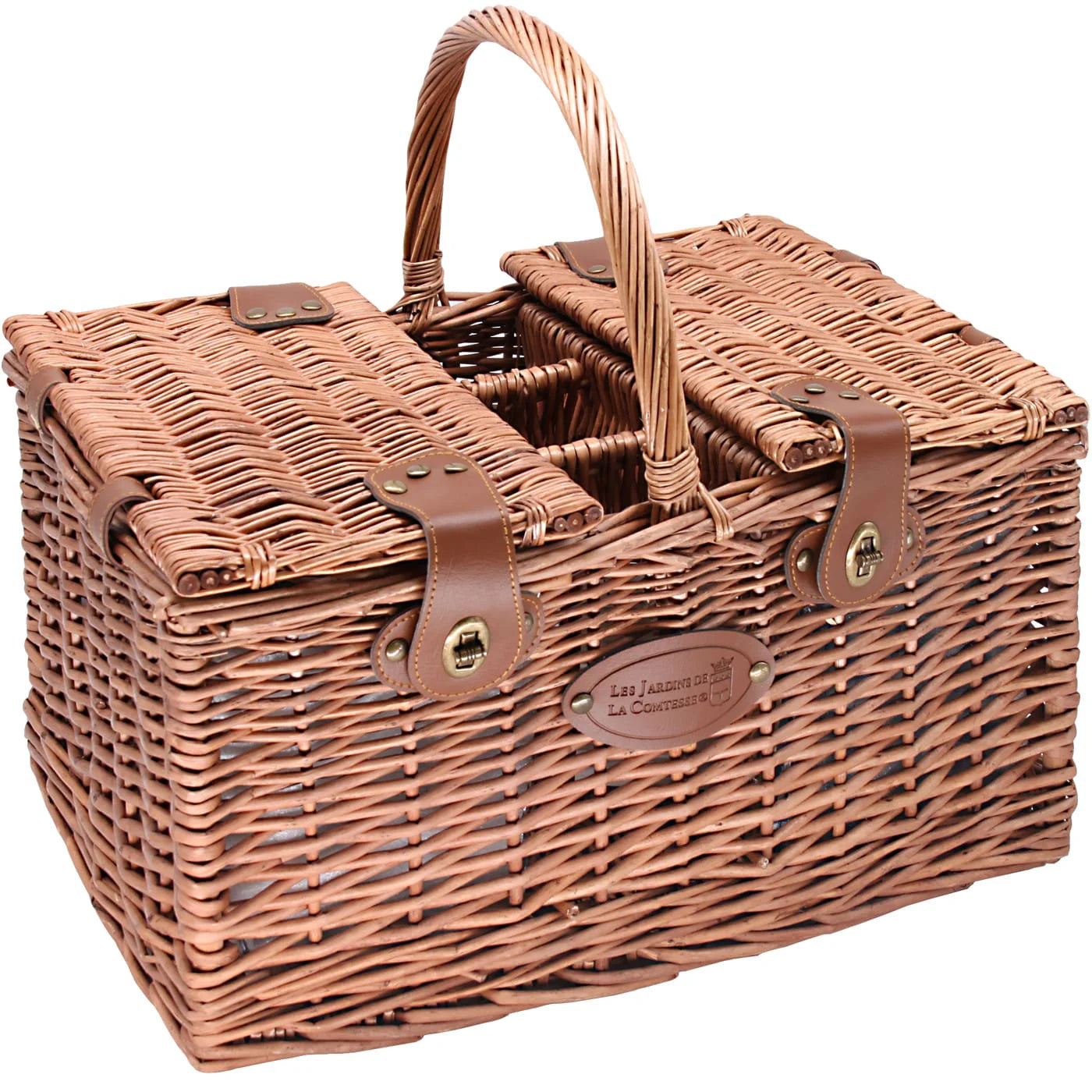 Panier à pique-nique pour 4 personnes à motif Vichy Blue