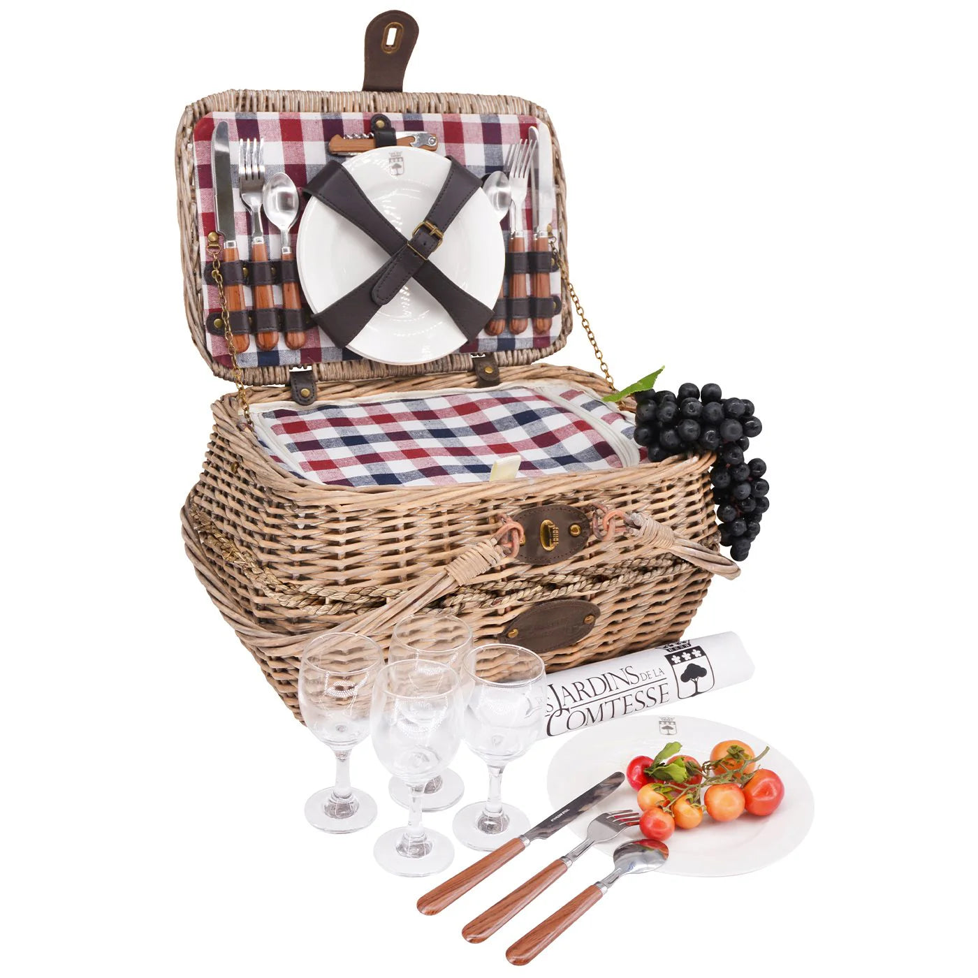 Panier pique-nique Sarlat 4 personnes – Isotherme & accessoires complets