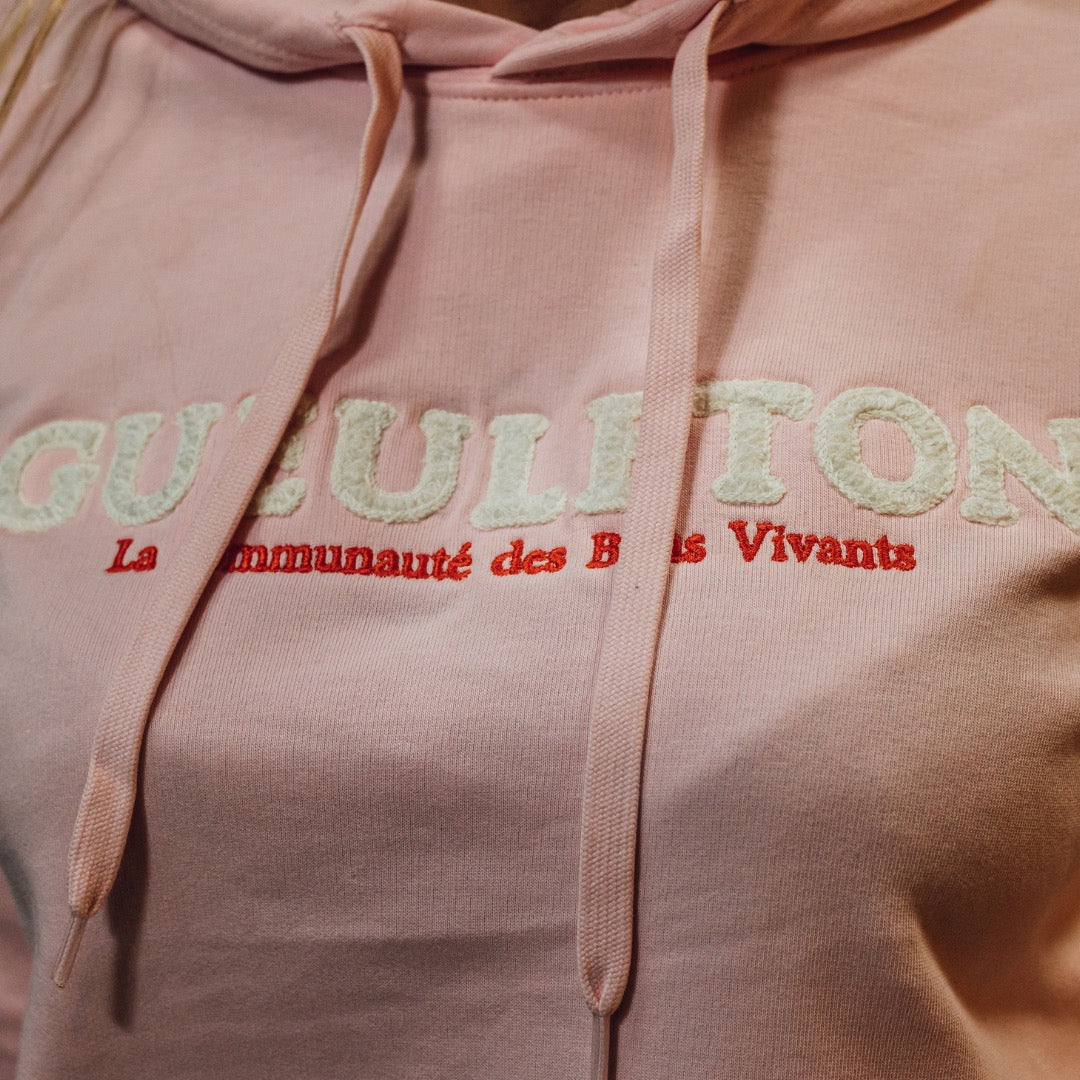 SWEAT GUEULETON 2 capuche FEMME rose