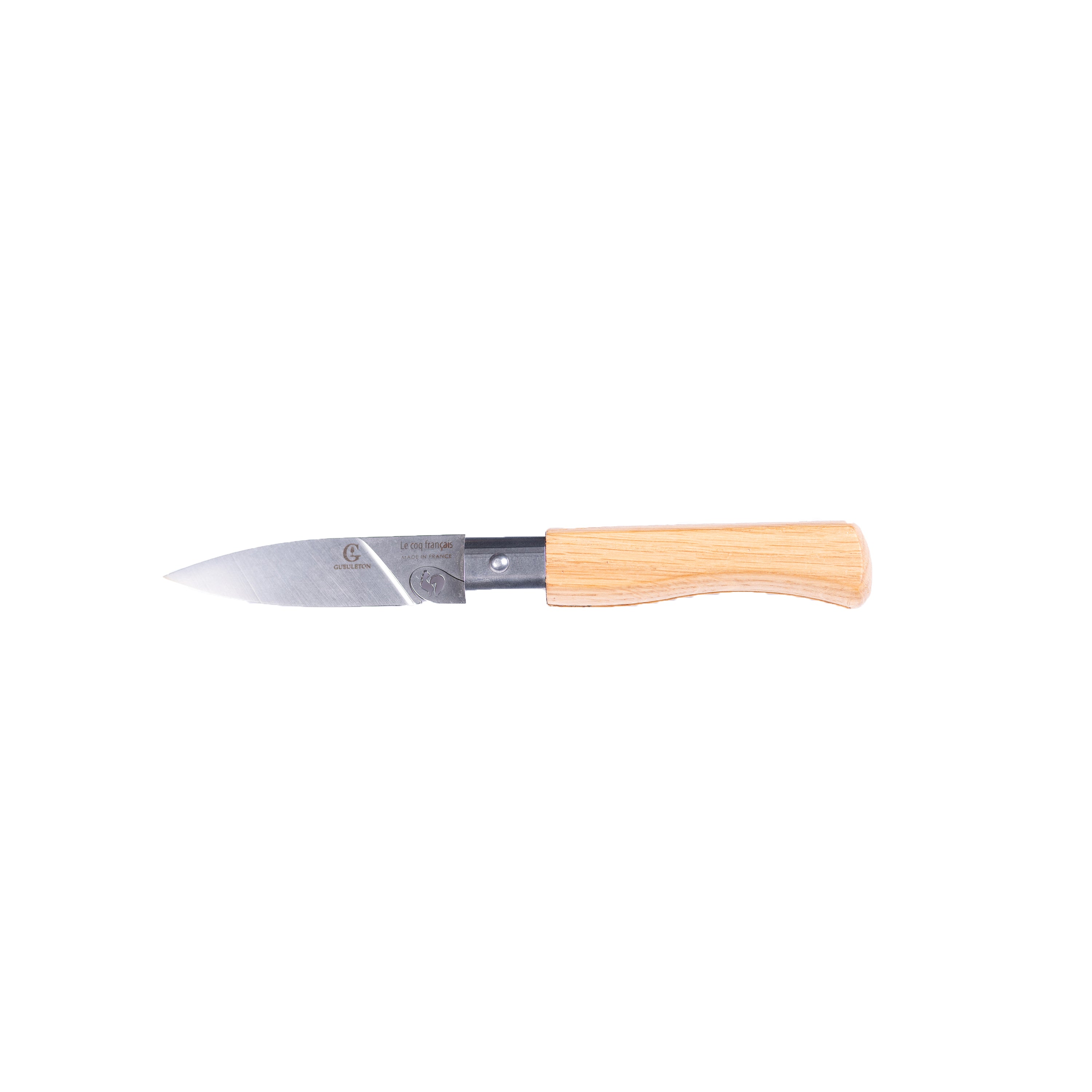 Couteau pliant Gueuleton – Chêne & acier Z40C13, fabrication Thiers
