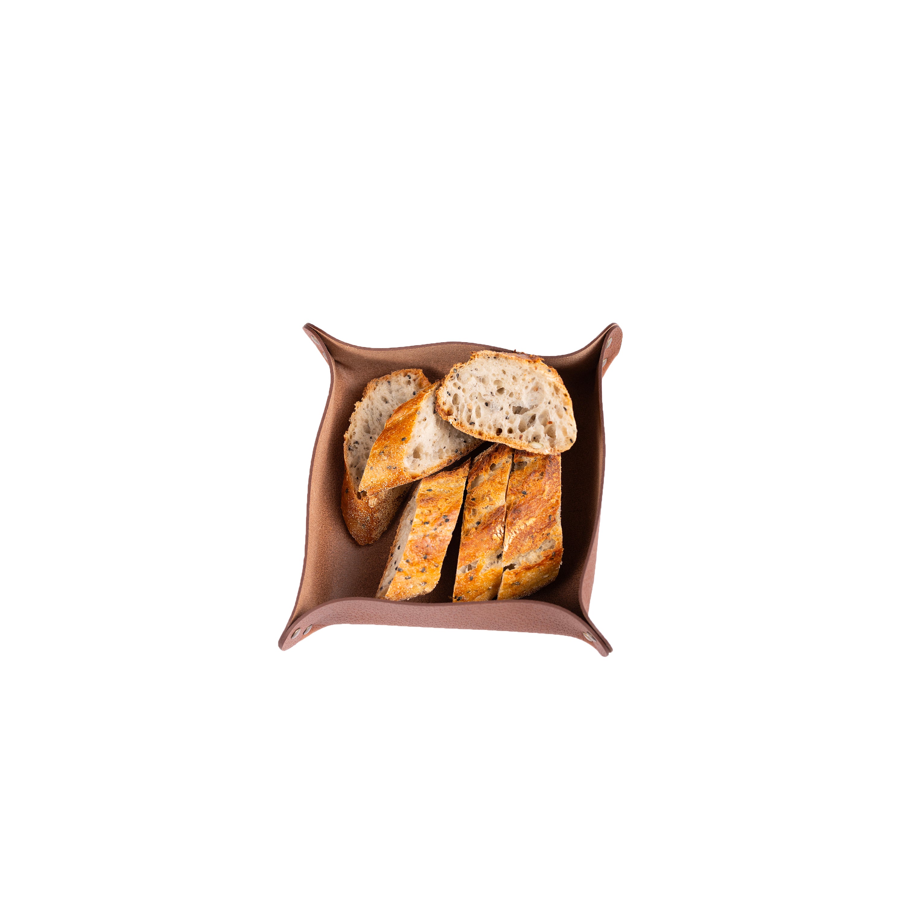 Vide-poche en cuir Gueuleton – Fait main en France, 18 x 18 x 5,5 cm
