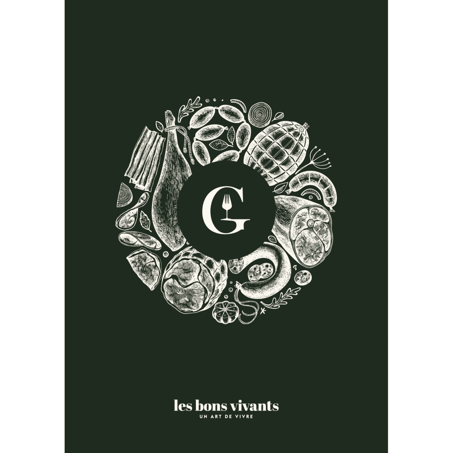 Poster Gueuleton - Un art de vivre - Bons vivants - 50x70 cm