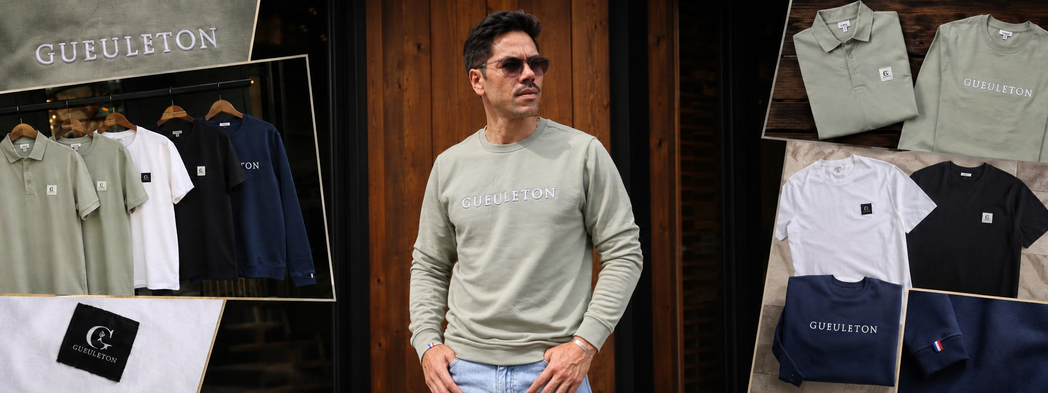 Collection de textile, polo, tshirt et sweat de la marque Gueuleton
