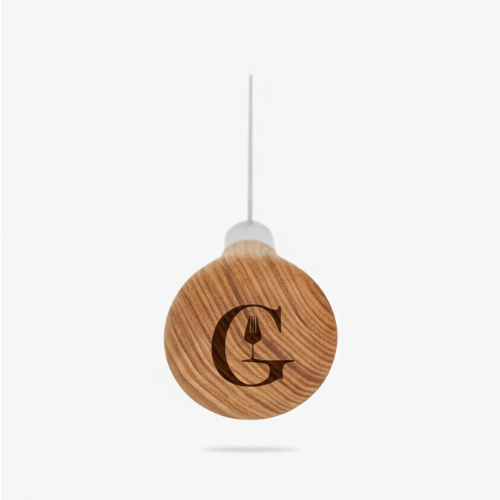 Décoration ronde en bois gravée logo Gueuleton - Gueuleton