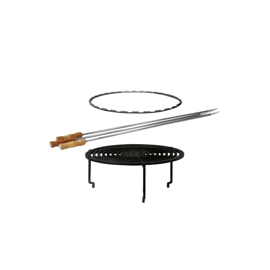 OFYR Set Accessoires Grille 85 – Grille de cuisson, brochettes inox & anneau horizontal