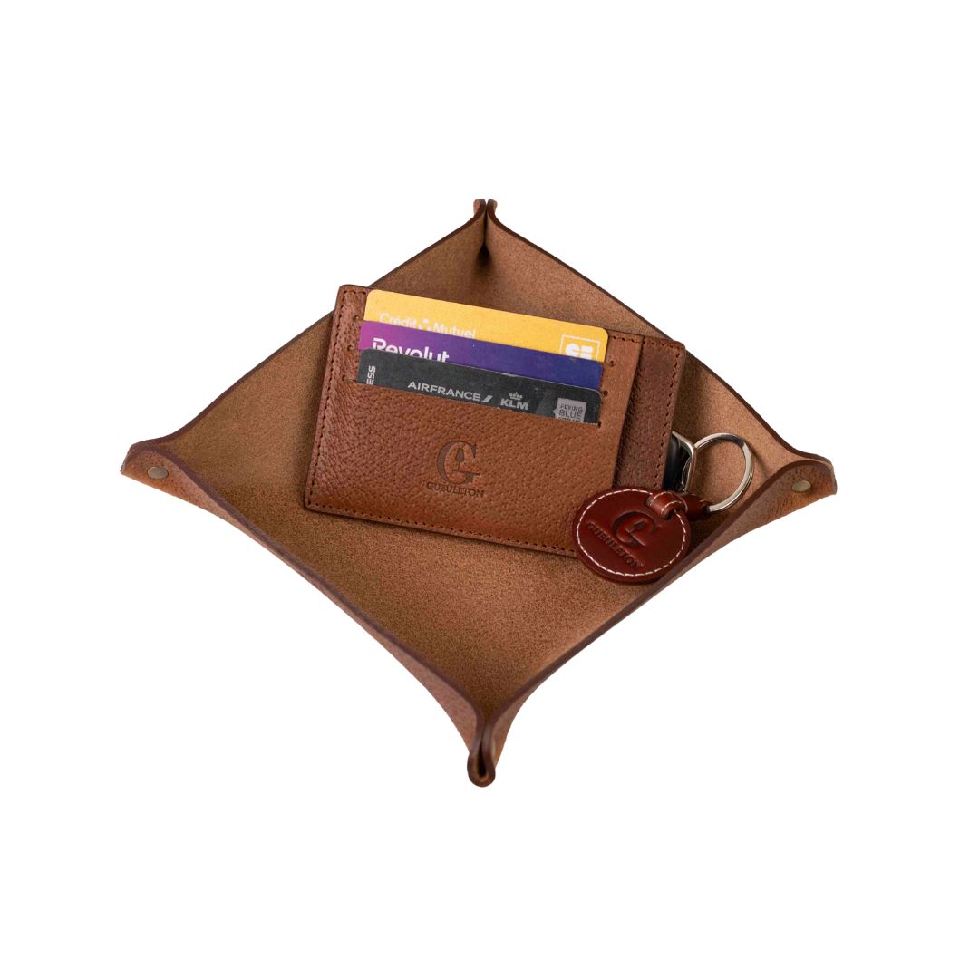 Vide-poche Cuir Artisanal 17x17 – Fabrication Française | Gueuleton x Façon Cuir